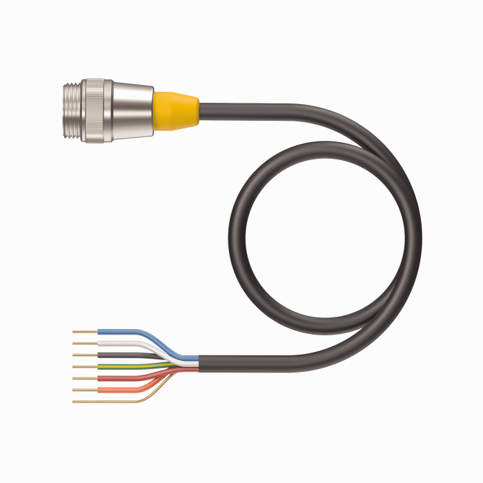 Turck 7/8" Cordset; Male Straight; 6-Pin; 6 x 18AWG; 2m PVC Cable